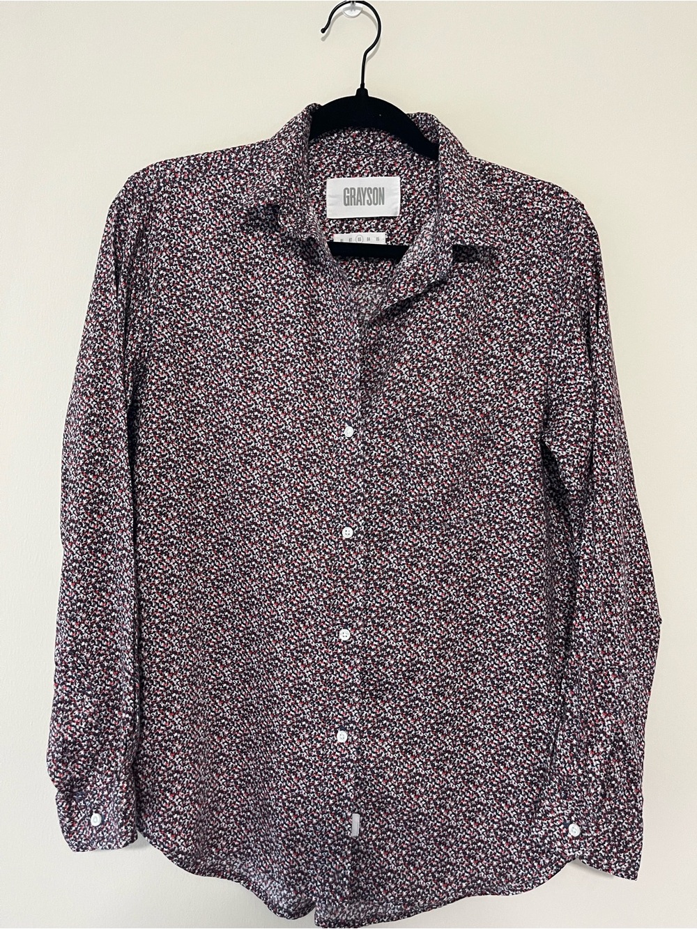 GRAYSON “The Hero” Button Down Shirt Blouse Women’s 100% Lyocell Navy Red